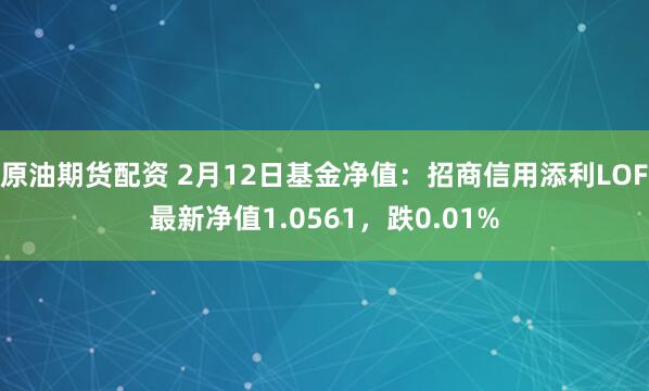 原油期货配资 2月12日基金净值：招商信用添利LOF最新净值1.0561，跌0.01%