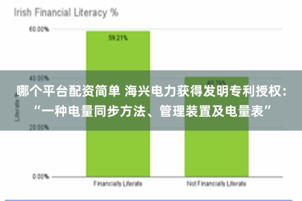 哪个平台配资简单 海兴电力获得发明专利授权：“一种电量同步方法、管理装置及电量表”