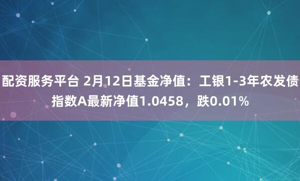 配资服务平台 2月12日基金净值：工银1-3年农发债指数A最新净值1.0458，跌0.01%