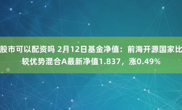 股市可以配资吗 2月12日基金净值：前海开源国家比较优势混合A最新净值1.837，涨0.49%